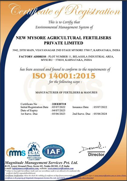 ISO 14001:2015 Certified certificate
