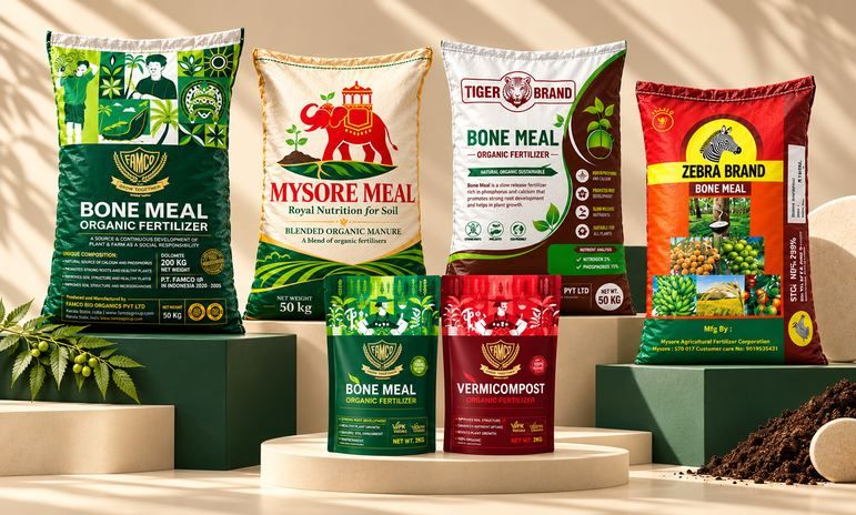 FAMCO agricultural sacks and garden retail pouches on studio platforms